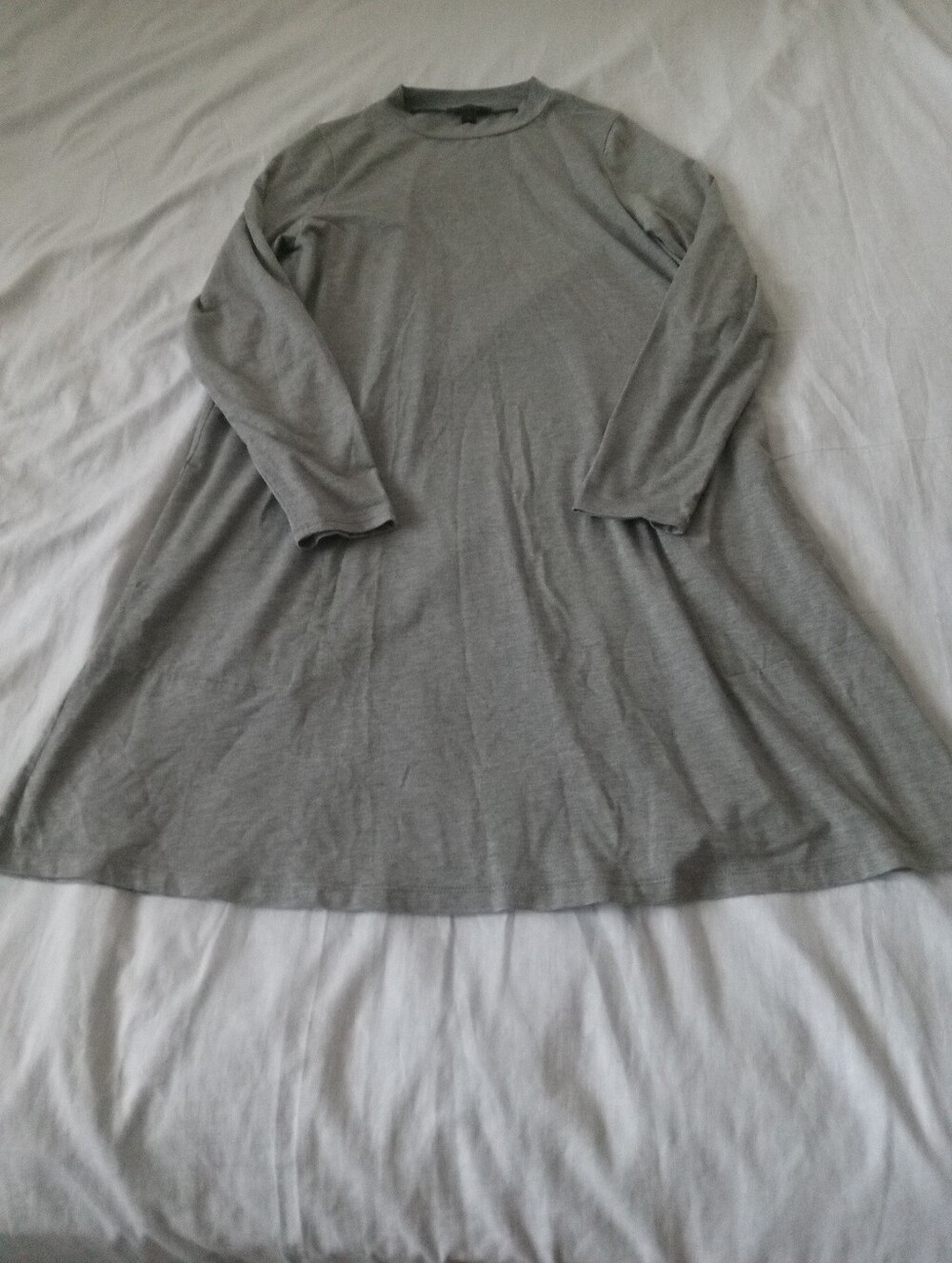 J. Crew Heather Gray Crewneck Long Sleeve Shirt Dress